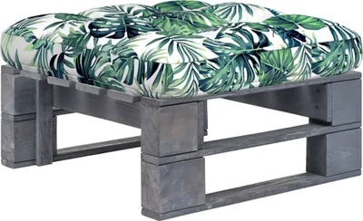 Image de Pouf palette de jardin Bois de pin imprégné de gris