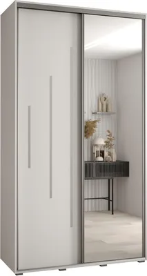 Produktbild von MEBLE KRYSPOL Davos 13 Schrank, zwei Türen - 235,2x130x45 cm - Weiß Weiß Silber