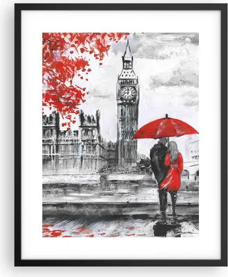 Produktbild von Gerahmtes Poster - Schwarzer Rahmen - London Architektur big ben - 40x50 cm - Wand Bild - Wanddeko - Wandbilder - Wandposter - Bilderrahmen - Bilder - Kunstdruck - Wandbild - P2BPA40x50-3153
