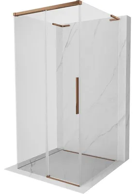 Obrázek produktu pro Mexen Rox-3S L sprchový kout 3-stěnný posuvný 95 x 95 cm, transparentní, růžové zlato - 8C2L-095-095-60-00-3S