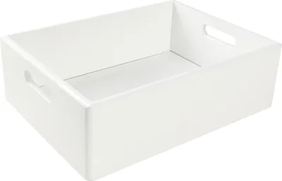 Obrázek produktu pro Creative Deco Bílá dřevěná bedna košík na ovoce | 40x30x13cm (+/-1cm) | s uchy | bez víka | dřevěná bedna dřevěná bedna bedna | na dokumenty cennosti