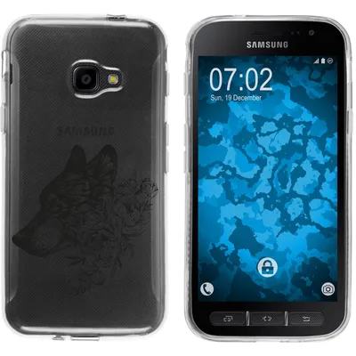 Produktbild von PhoneNatic Case kompatibel mit Samsung Galaxy Xcover 4 / 4s Silikon-Hülle Floral Wolf M3-1