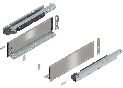 Produktbild von Blum Legrabox pure H K Schubladenschienen Set | 1 Paar, 70kg 450mm | Tip On Vollauszug, inox