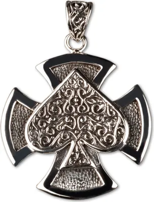 Produktbild von viva-adorno Herren Schmuck Anhänger für Ketten Kreuz Poker Pik 925 Sterlingsilber AS5