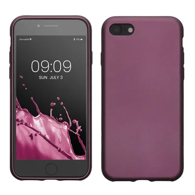 Immagine prodotto di kwmobile Custodia compatibile con Apple iPhone SE (2022) / iPhone SE (2020) / iPhone 8 / iPhone 7 Custodia - Cover protettiva in silicone metallizzato scintillante -
