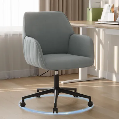 Immagine prodotto di Sedia da ufficio, ergonomica, in velluto, regolabile in altezza, ideale per l'ufficio domestico, portata massima 136 kg