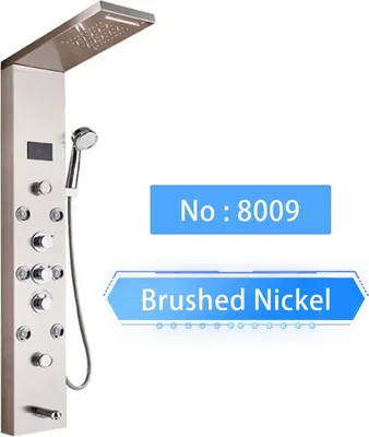 Produktbild von LED-Duschpaneel, gebürstetes Nickel, Anzeige der Wassertemperatur, Gebürstetes Nickel 8009