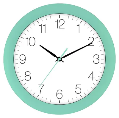 Produktbild von Eurotime Funkwanduhr 52800-04-1, 30 cm, Türkis, Kunststoffgehäuse