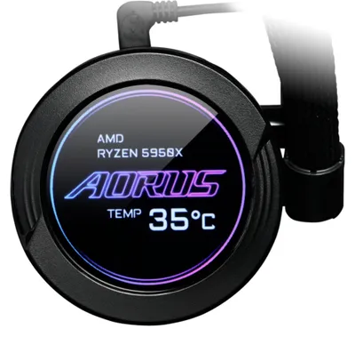 Produktbild von GIGABYTE AORUS WATERFORCE X 240, All-in-One-Flüssigkeitskühler, 12 cm, Schwarz