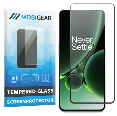 Produktbild von Mobigear Premium Displayschutzfolie für OnePlus Nord 3, gehärtetes Glas, Displayschutz – kompatibel mit Hüllen – Schwarz