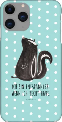 Produktbild von Mr. & Mrs. Panda Iphone 11 Pro Handyhülle Stinktier Sitzen - Türkis Pastell - Geschenk, Handy Case, Spruch, Recht, Büro, Raubtier, Skunk, Premium Kunststoff