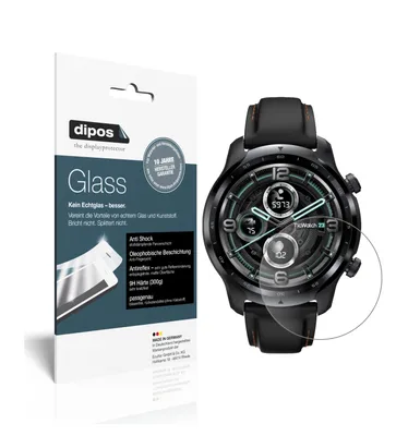 Produktbild von 1x Schutzfolie für Mobvoi TicWatch Pro 3 (47mm) matt - Anti-Shock 9H Folie dipos Glass Kunststoffglas