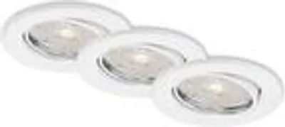 Produktbild von LED Einbauleuchten 3er Set GU10 dimmbar schwenkbar 5,5 W weiß Metall Briloner
