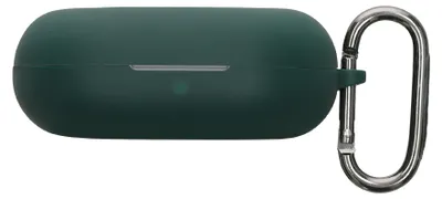 Produktbild von kwmobile Schutzhülle für SoundPeats Breezy Hülle - TPU Silikon Case für Kopfhörer Ladecase - stoßfestes Cover mit Karabiner - Dunkelgrün