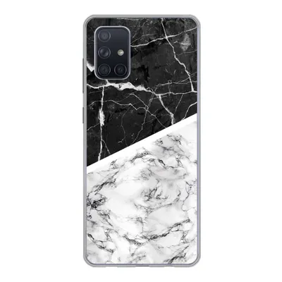 Produktbild von MuchoWow® Handyhülle Schutzhülle Hülle für Samsung Galaxy A51 5G Marmor - Schwarz - Weiß Silikon Softcase Handy Hülle - Abbildung