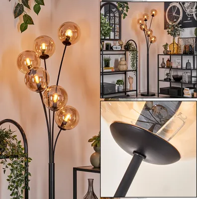 Produktbild von Fossobiubo Stehlampe aus Metall/Glas in Schwarz/Bernstein