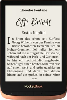 Produktbild von PocketBook Touch HD 3, 15,2 cm (6"), E Ink Carta, 1072 x 1448 Pixel, CHM, DOC, DOCX, DjVu, EPUB DRM, FB2, FB2.ZIP, HTM, HTML, MOBI, PDF, PRC, RTF, TXT, M4B, MP3, BMP, JPEG, PNG, TIFF