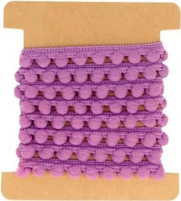 Image de Ruban avec pompons 1 m - violet