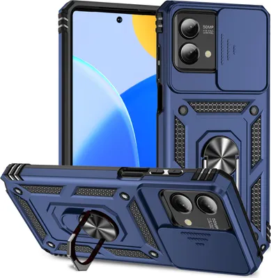 Produktbild von Moto G Stylus 5G 2023 Hülle mit Schiebe Kamera Schutz und Ringhalter Ständer Schutzhülle für Motorola Moto G Stylus 5G (2023) Blau