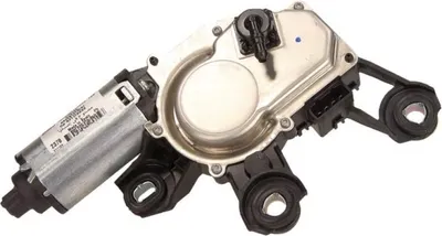 A close-up shot of a car's rear wiper motor assembly against a white background.