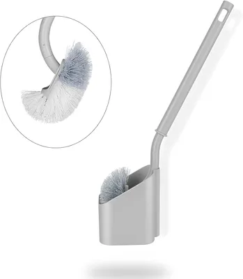 Produktbild von WC-Bürste mit Halter,Badezimmer-Reinigungsbürsten,langlebige Borsten,gebogener Griff,tiefe Reinigung Toilettenbürste