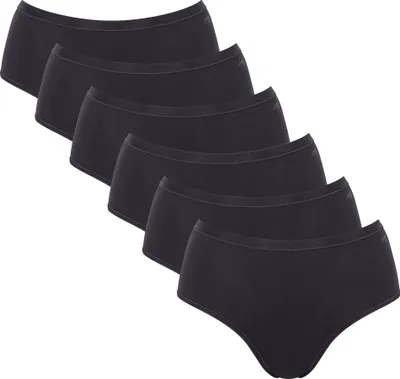 Produktbild von Sloggi Damen Slips, 6er Pack - GO Daily Baumwolle Midi 6P, Unterhose, Stretch-Baumwolle Schwarz M