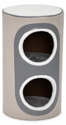 Produktbild von Kratztonne Nala Beige 71x38x38 cm mit 2 Höhlen und Aussichtsplattform