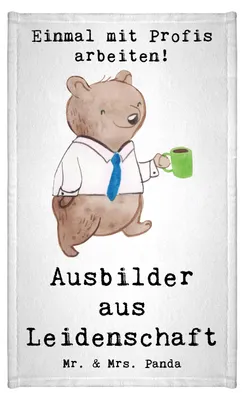 Produktbild von Mr. & Mrs. Panda Handtuch Ausbilder Leidenschaft - Weiß - Geschenk, Frotteetuch, badezimmer, Lustig, Witzig, gäste wc, Spruch, Gästehandtuch Baumwolle, klein, Beruf