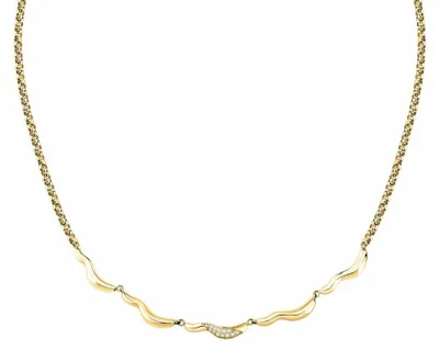 Produktbild von Elegante vergoldete Halskette mit Kristallen Design SAYP01