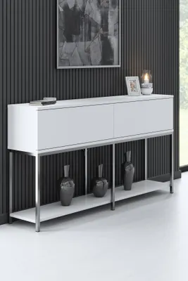 Immagine prodotto di Skye Decor, Lord - Bianco, Argento, mobili da salotto, bianco, 150 x 80 x 30 cm