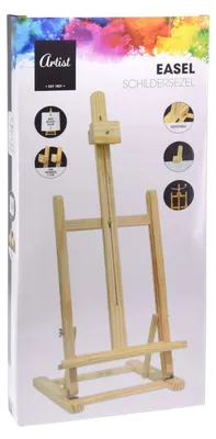 Zdjęcie produktu dla Drewniana sztaluga do malowania na siedząco, maksymalna wysokość 56 cm