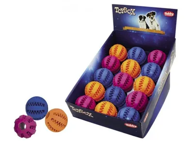 Produktbild von Nobby Vollgummi Dental Ball farbig sortiert 7,5 cm; Display 15 St
