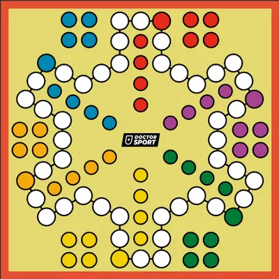 Zdjęcie produktu dla Ludo - Mensch Nicht XXL - 6 graczy - Pole gry od 100x100 cm do 500x500 cm - Z kostkami i elementami gry!