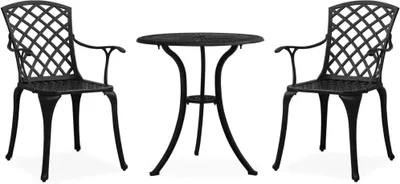 Immagine prodotto di Maison Exclusive - Set da bistrot da 3 pezzi in fusione di alluminio nero