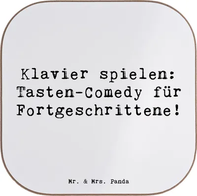 Produktbild von Mr. & Mrs. Panda grill untersetzer Spruch Klavier Tasten - Weiß - Geschenk, Tischschoner, Instrument lernen, Konzert, Humor, Klaviermusik, Kunst, Musik, Tassenuntersetzer