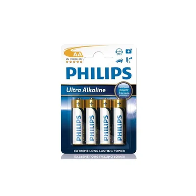 Zdjęcie produktu dla Akumulator Philips LR6E4B/10, jednorazowy, alkaliczny, 1,5 V, 4 sztuki, 14,5 mm, 50,5 mm