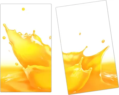 Produktbild von Spritzschutz Herdabdeckplatte Schneidebrett aus Glas Orangensaft  2-Teilig (60x52cm)