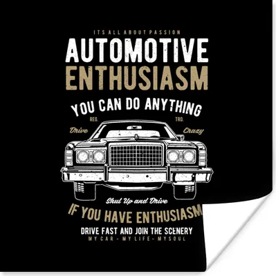 Produktbild von MuchoWow® Poster Mancave - Auto - Zitate - Oldtimer 50x50 cm - Wohnzimmerdekoration