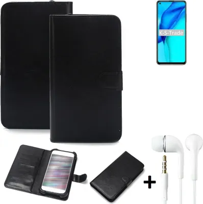 Produktbild von K-S-Trade Wallet Case Handyhülle kompatibel mit Huawei Maimang 9 Schutzhülle Flip cover Flipstyle Tasche Hülle Flipcover Slim Bumper schwarz + in