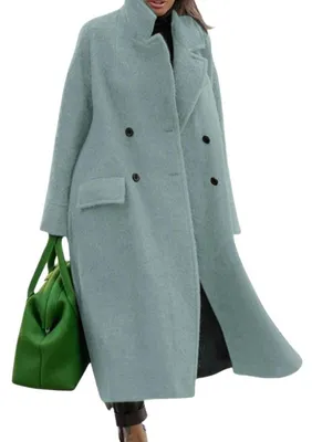 Produktbild von CHARTOU Übergroßer langer Wintermantel für Damen, warme Wollmischung, Erbsenmant