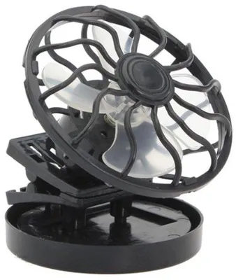 Productafbeelding van Zonnepaneel-aangedreven mini-ventilator, energiezuinig, stil, ideaal voor kamperen, vissen, klimmen, zwart