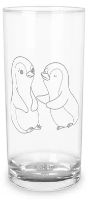 Produktbild von Mr. & Mrs. Panda Tumbler Pinguine trösten 400 ml - Transparent - Geschenk, für Partner, Frauen, Freund, Cocktailglas, Freundin, Longdrinkglas, Glasbecher, Valentinstag
