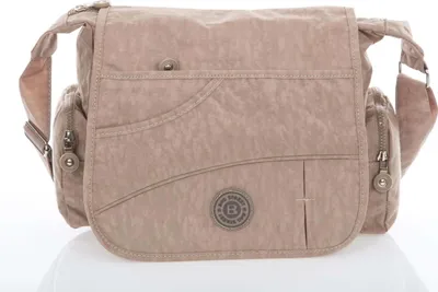 Produktbild von Bag Street groß Damentasche Leicht Crinkle Nylon Umhängetasche Beige