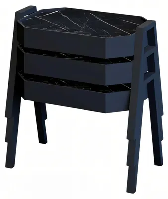 Productafbeelding van Elegant set van zwarte houten salontafels in een modern design