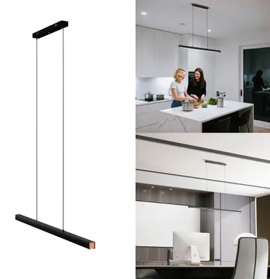 Produktbild von VA‑Cerulean LED Pendelleuchte 36W Kaltweiß, höhenverstellbare Hängelampe, flimmerfreie augenschonende Beleuchtung für Esszimmer Wohnzimmer Küche Büro