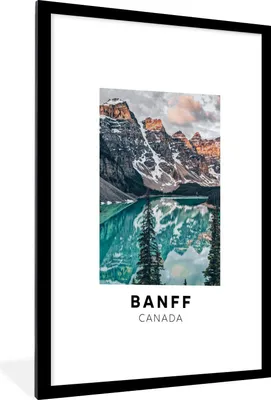 Produktbild von MuchoWow® Gerahmtes Poster Kanada - Berge - Wasser 60x90 cm - Poster mit Schwarzem Bilderrahmen Wandposter Rahmen Foto Bilder - Dekoration - Wandposter Wohnzimmer - Hochwertig