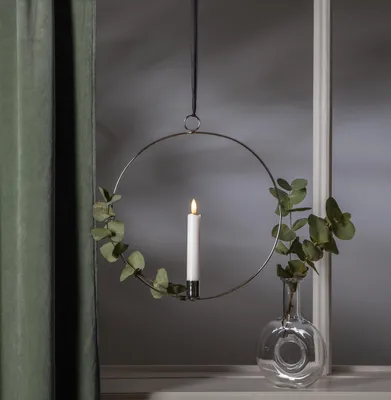 Zdjęcie produktu dla BEST SEASON LED Kerze Flamme mit Ring Ø28cm silber