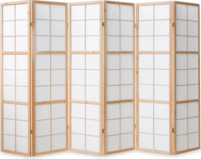 Image de 6 pan Shoji Paravent japonais bois en naturelle
