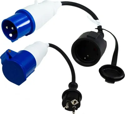 Produktbild von CEE Adapter 2er Set Stromadapter Camping CEE Stecker Schuko Steckdose CEE