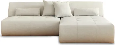 Image de Lisa Design Onyx - canapé modulable d'angle réversible 4 places - en tissu , Beige